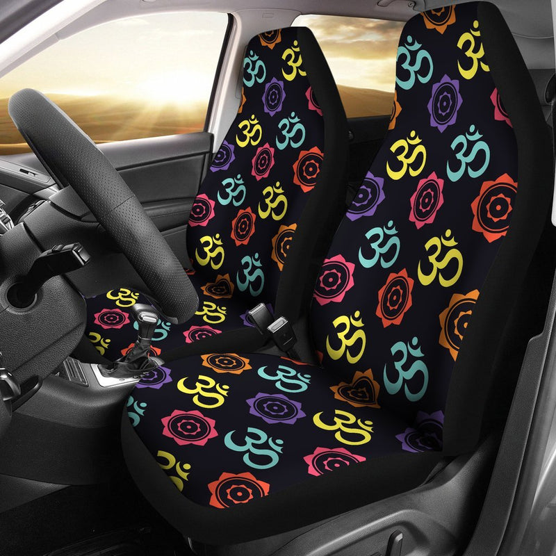 Chakra OM Print Pattern Universal Fit Car Seat Covers