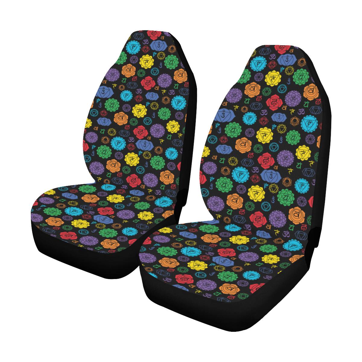 Chakra Pattern Print Design 01 Car Seat Covers (Set of 2)-JORJUNE.COM