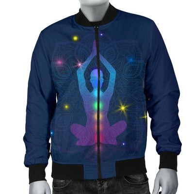 Chakra Yoga Mandala Men Casual Bomber Jacket