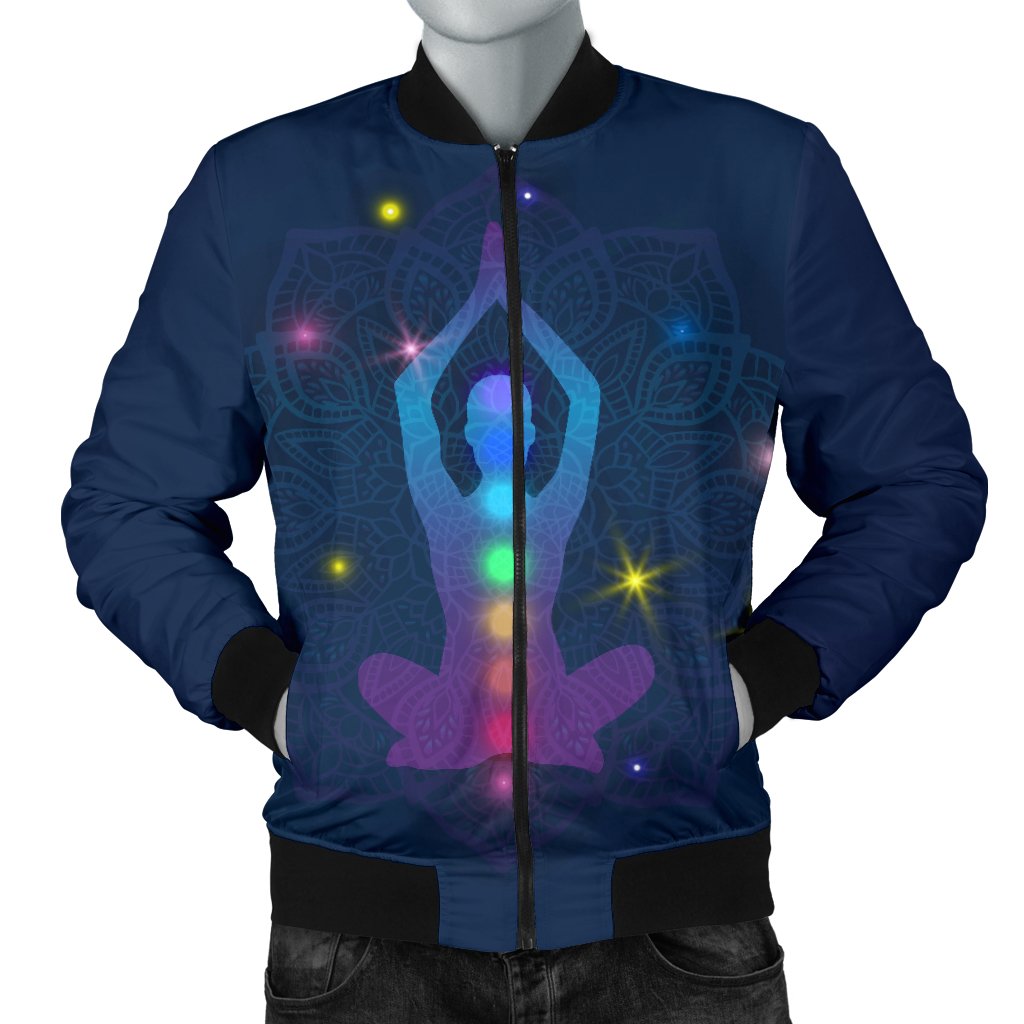 Chakra Yoga Mandala Men Casual Bomber Jacket