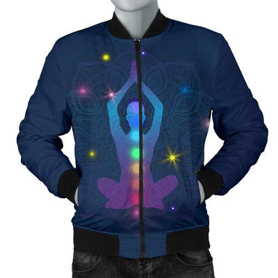 Chakra Yoga Mandala Men Casual Bomber Jacket