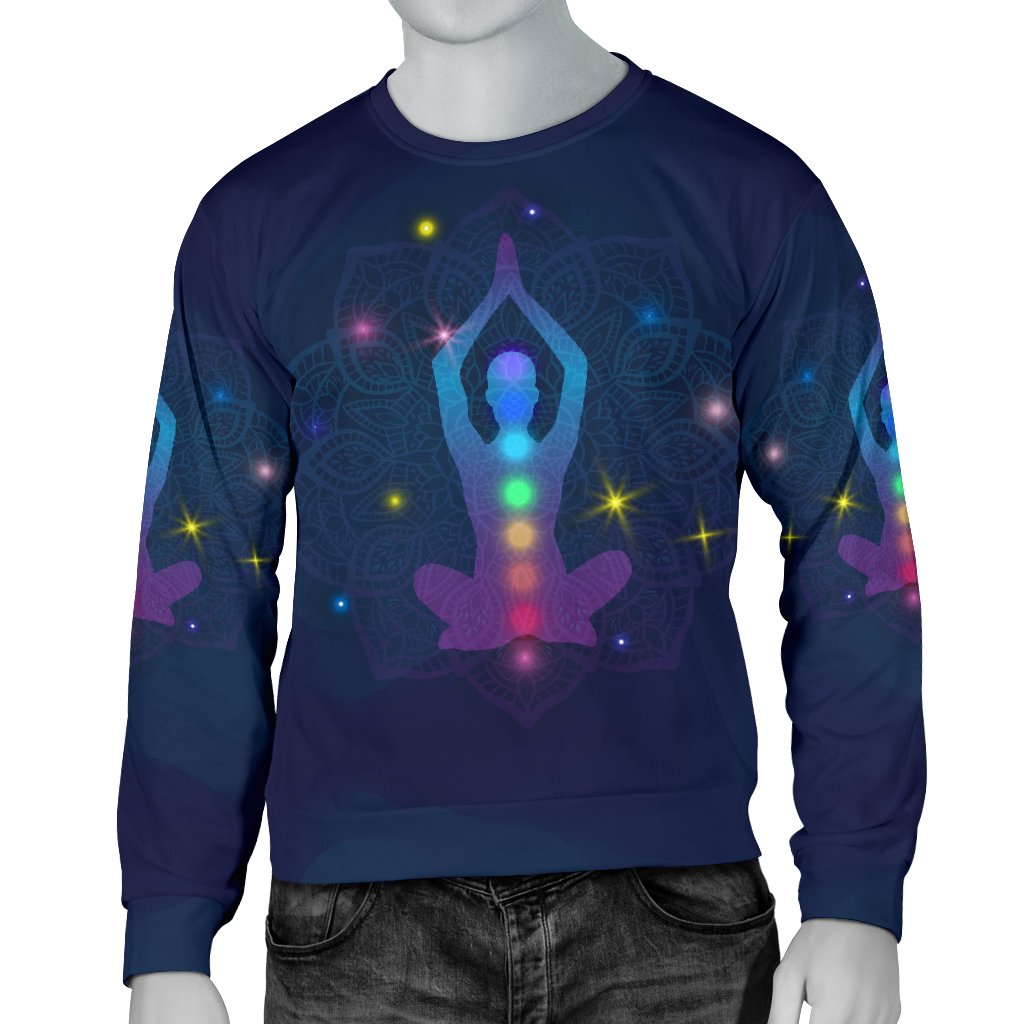 Chakra Yoga Mandala Men Crewneck Sweatshirt