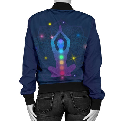 Chakra Yoga Mandala Women Casual Bomber Jacket