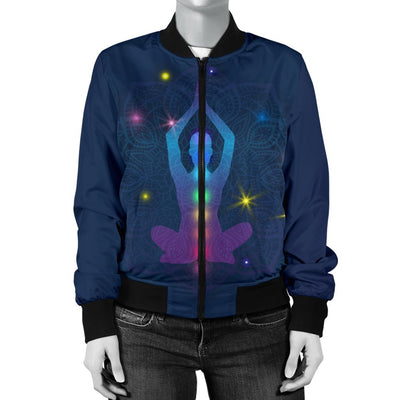 Chakra Yoga Mandala Women Casual Bomber Jacket