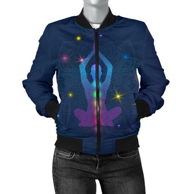 Chakra Yoga Mandala Women Casual Bomber Jacket