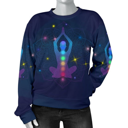 Chakra Yoga Mandala Women Crewneck Sweatshirt