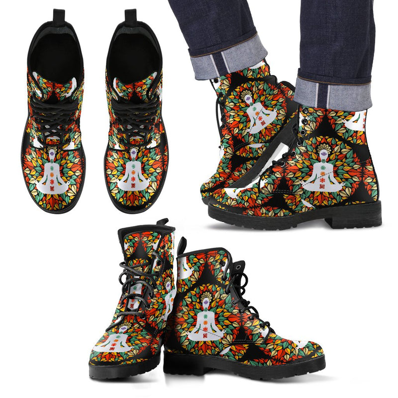 Chakra Yoga Men Leather Boots