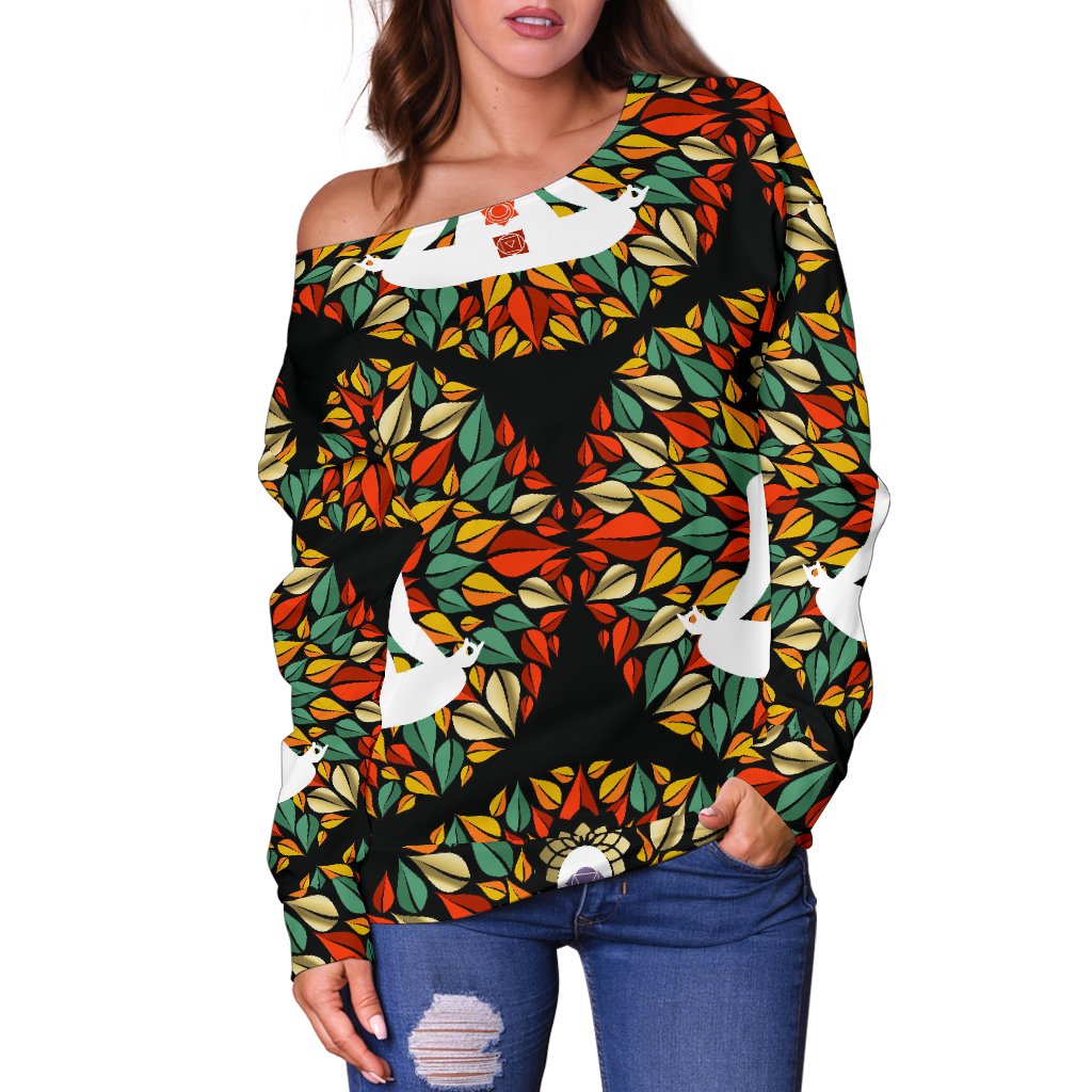 Chakra Yoga Off Shoulder Sweatshirt