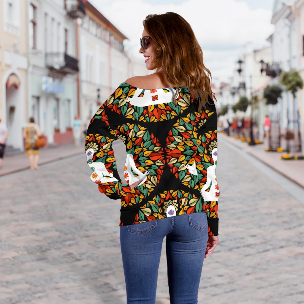 Chakra Yoga Off Shoulder Sweatshirt