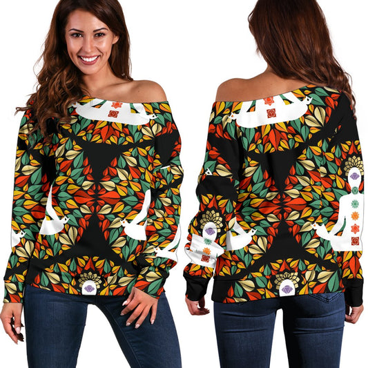 Chakra Yoga Off Shoulder Sweatshirt