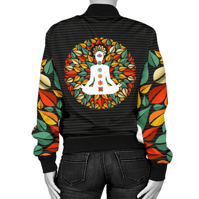 Chakra Yoga Women Casual Bomber Jacket