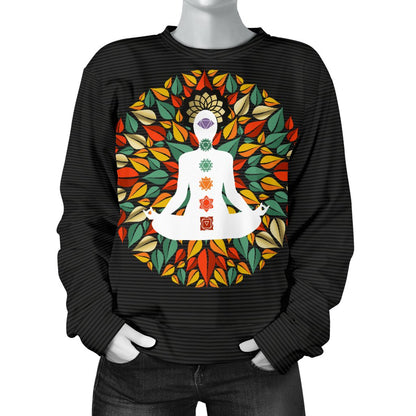 Chakra Yoga Women Crewneck Sweatshirt