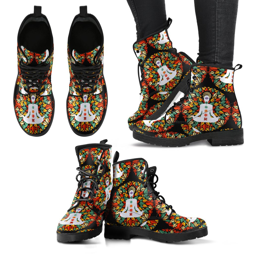 Chakra Yoga Women Leather Boots