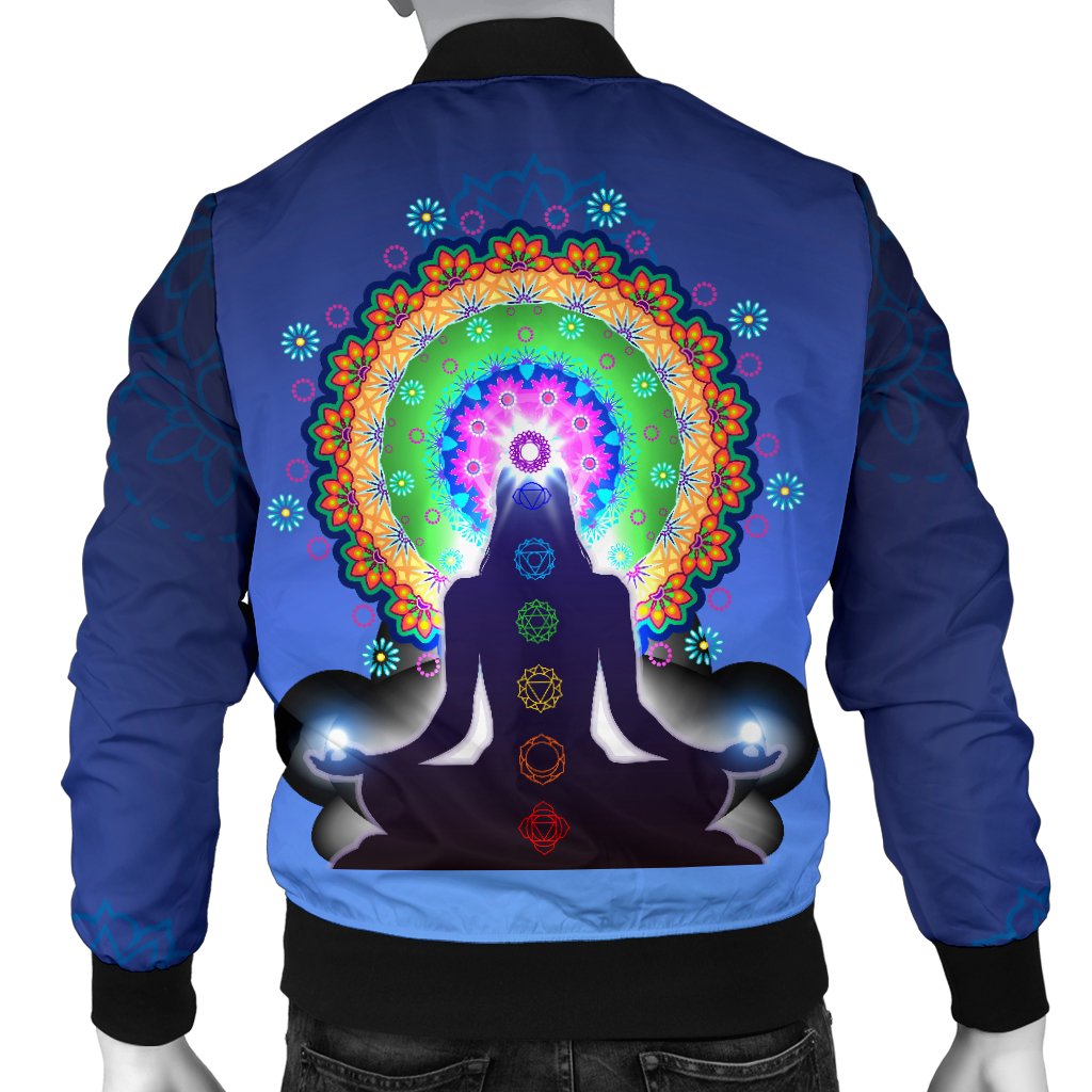 Chakra Zen Yoga Men Casual Bomber Jacket