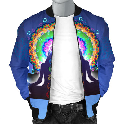 Chakra Zen Yoga Men Casual Bomber Jacket