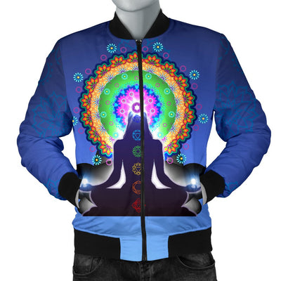 Chakra Zen Yoga Men Casual Bomber Jacket