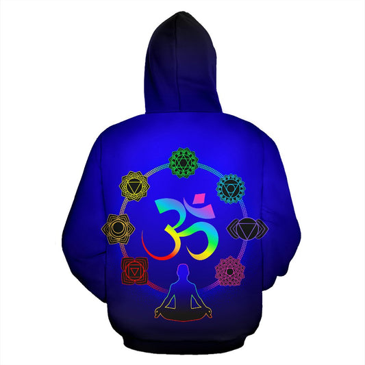 Chakra Zen Yoga OM All Over Zip Up Hoodie