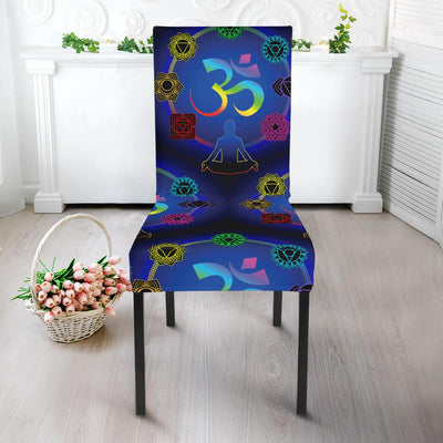 Chakra Zen Yoga OM Dining Chair Slipcover-JORJUNE.COM