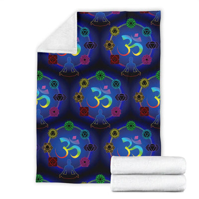 Chakra Zen Yoga OM Fleece Blanket