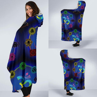 Chakra Zen Yoga OM Hooded Blanket-JORJUNE.COM