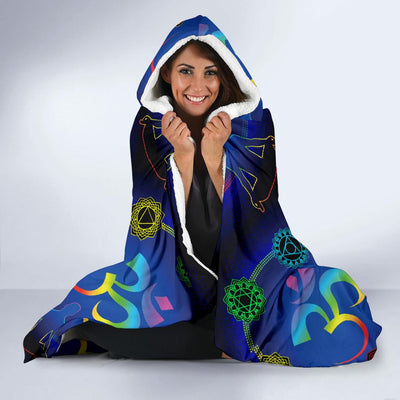 Chakra Zen Yoga OM Hooded Blanket-JORJUNE.COM