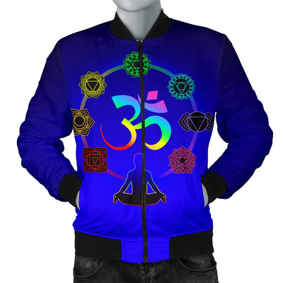 Chakra Zen Yoga OM Men Casual Bomber Jacket