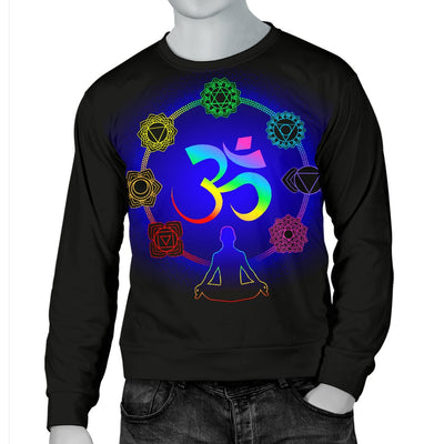 Chakra Zen Yoga OM Men Crewneck Sweatshirt