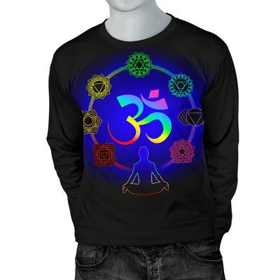 Chakra Zen Yoga OM Men Crewneck Sweatshirt