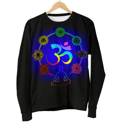 Chakra Zen Yoga OM Men Crewneck Sweatshirt