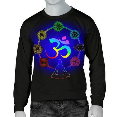 Chakra Zen Yoga OM Men Crewneck Sweatshirt