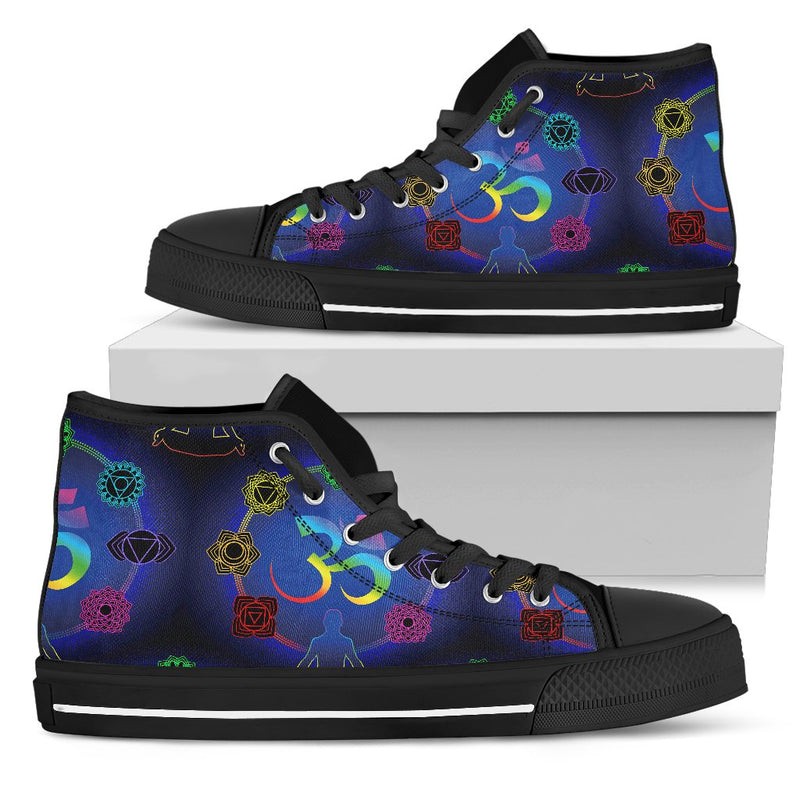 Chakra Zen Yoga OM Men High Top Shoes