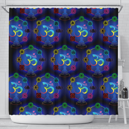 Chakra Zen Yoga OM Shower Curtain
