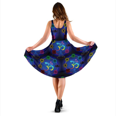 Chakra Zen Yoga OM Sleeveless Mini Dress