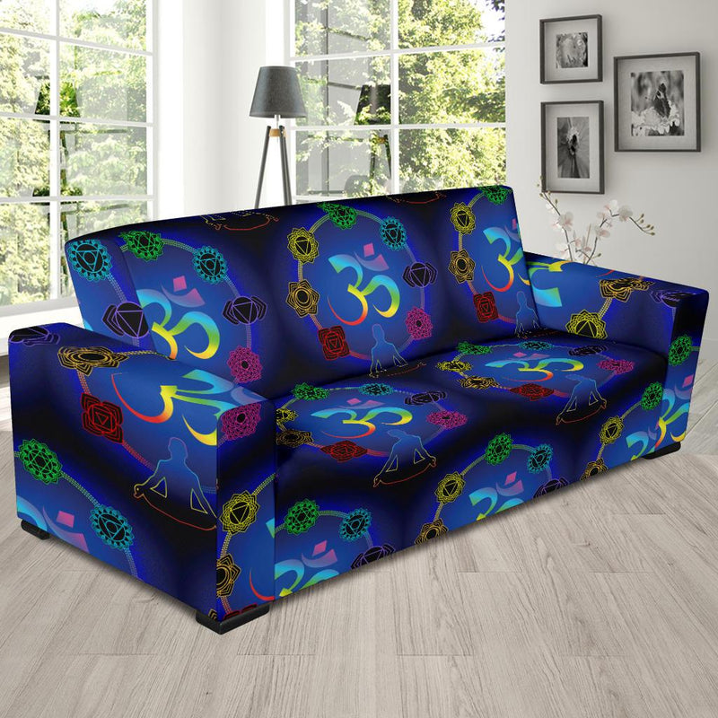 Chakra Zen Yoga OM Sofa Slipcover-JORJUNE.COM