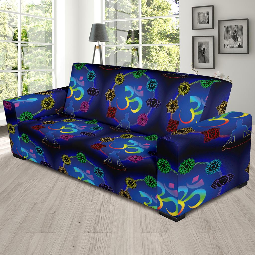 Chakra Zen Yoga OM Sofa Slipcover-JORJUNE.COM