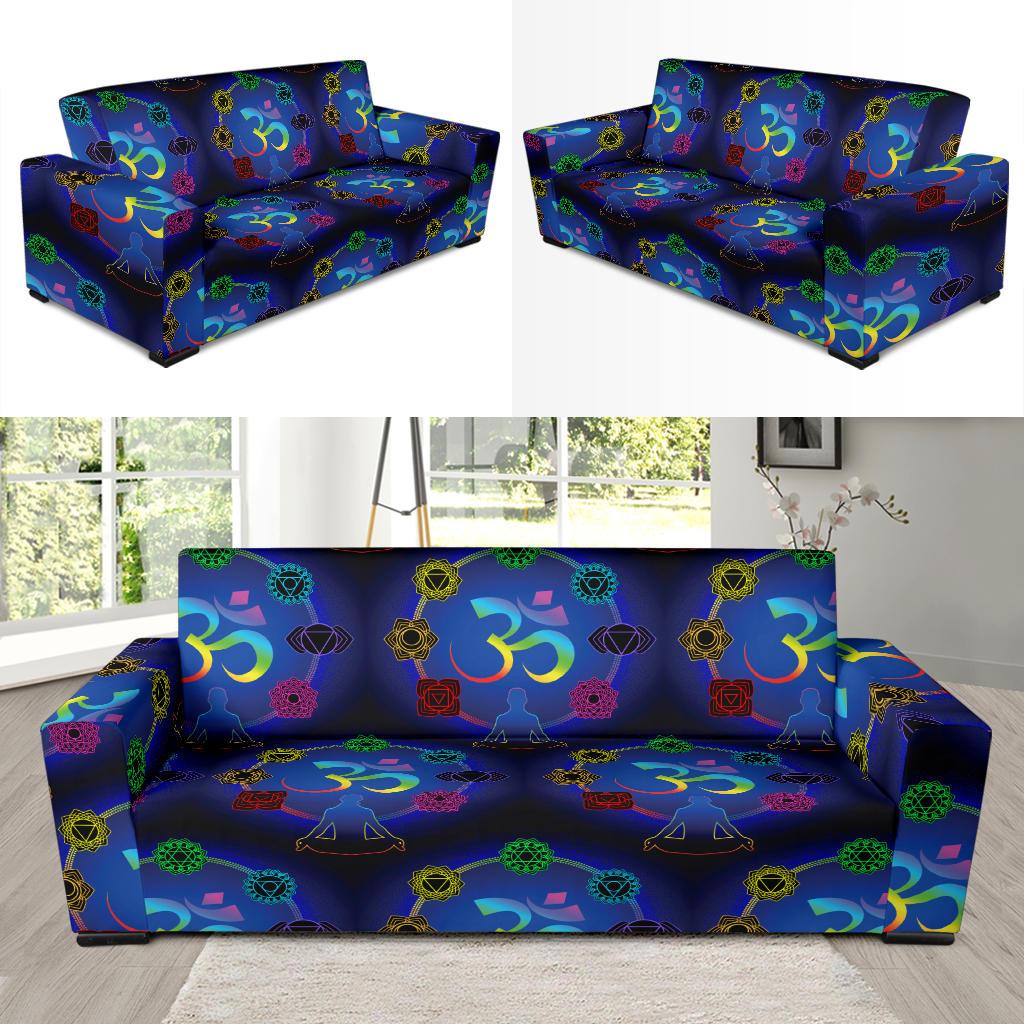 Chakra Zen Yoga OM Sofa Slipcover-JORJUNE.COM