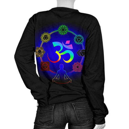 Chakra Zen Yoga OM Women Crewneck Sweatshirt