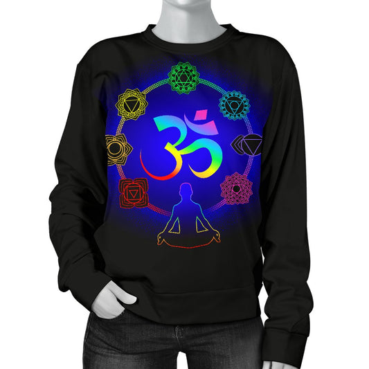 Chakra Zen Yoga OM Women Crewneck Sweatshirt