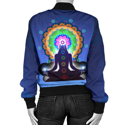 Chakra Zen Yoga Women Casual Bomber Jacket