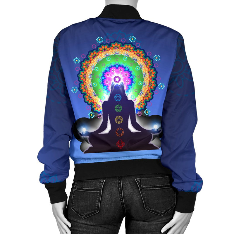 Chakra Zen Yoga Women Casual Bomber Jacket