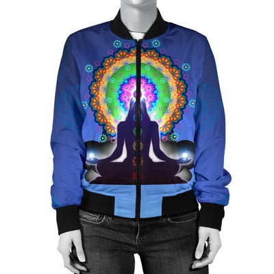 Chakra Zen Yoga Women Casual Bomber Jacket