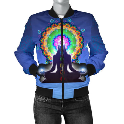 Chakra Zen Yoga Women Casual Bomber Jacket