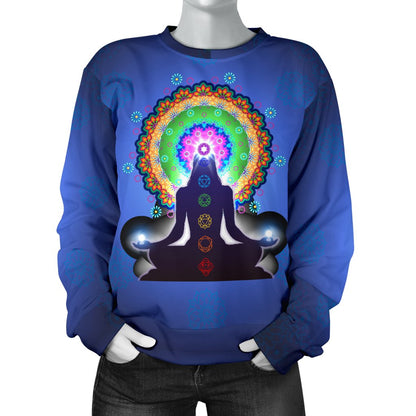 Chakra Zen Yoga Women Crewneck Sweatshirt