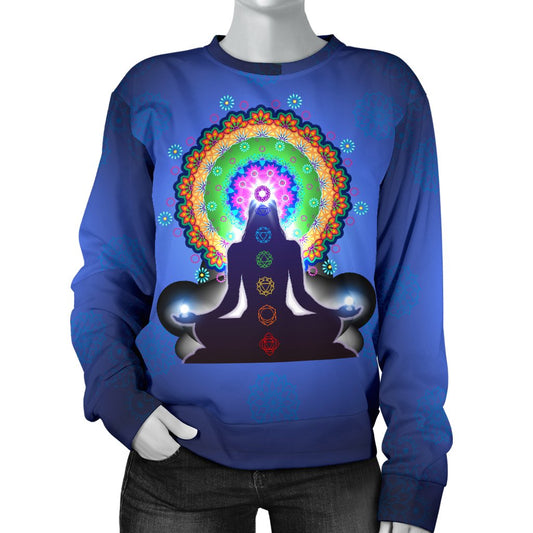 Chakra Zen Yoga Women Crewneck Sweatshirt