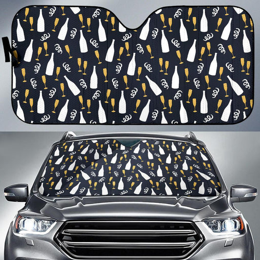 Champagne Pattern Print Design 01 Car Sun Shade-JORJUNE.COM