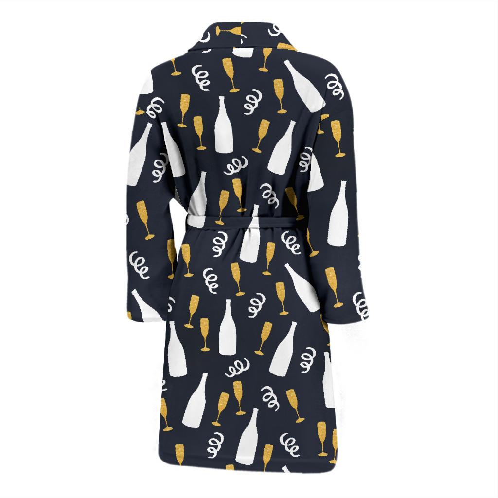 Champagne Pattern Print Design 01 Men Bathrobe-JORJUNE.COM