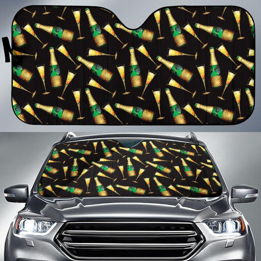 Champagne Pattern Print Design 02 Car Sun Shade-JORJUNE.COM
