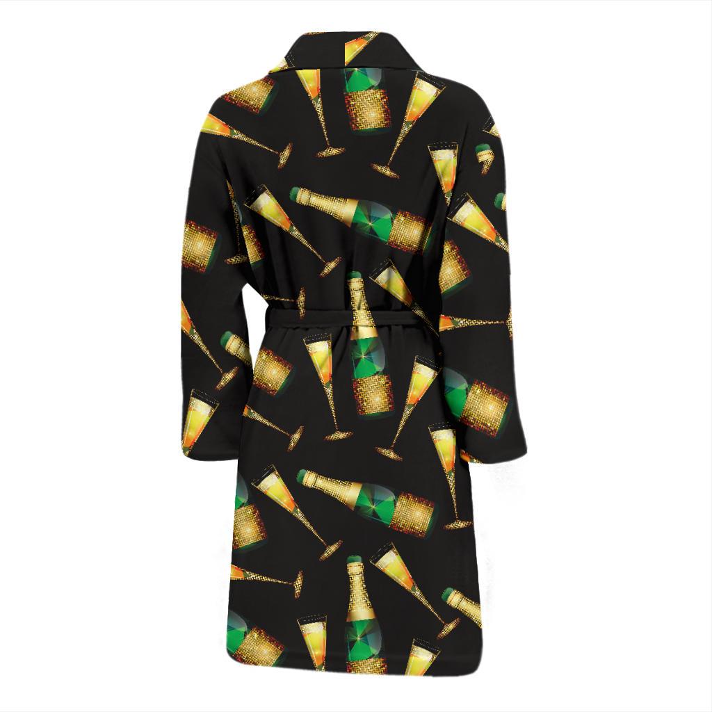Champagne Pattern Print Design 02 Men Bathrobe-JORJUNE.COM