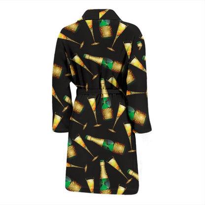 Champagne Pattern Print Design 02 Men Bathrobe-JORJUNE.COM