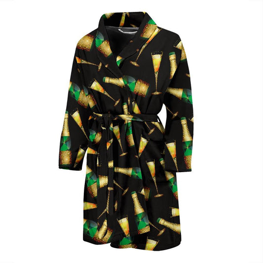 Champagne Pattern Print Design 02 Men Bathrobe-JORJUNE.COM
